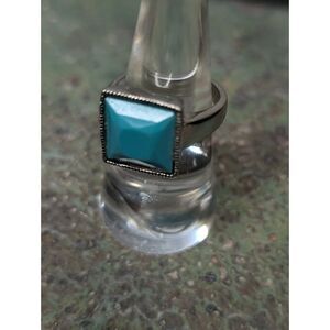 Vintage Statement Ring – Turquoise-Style Stone – Size 6 – Ornate Costume Jewelry